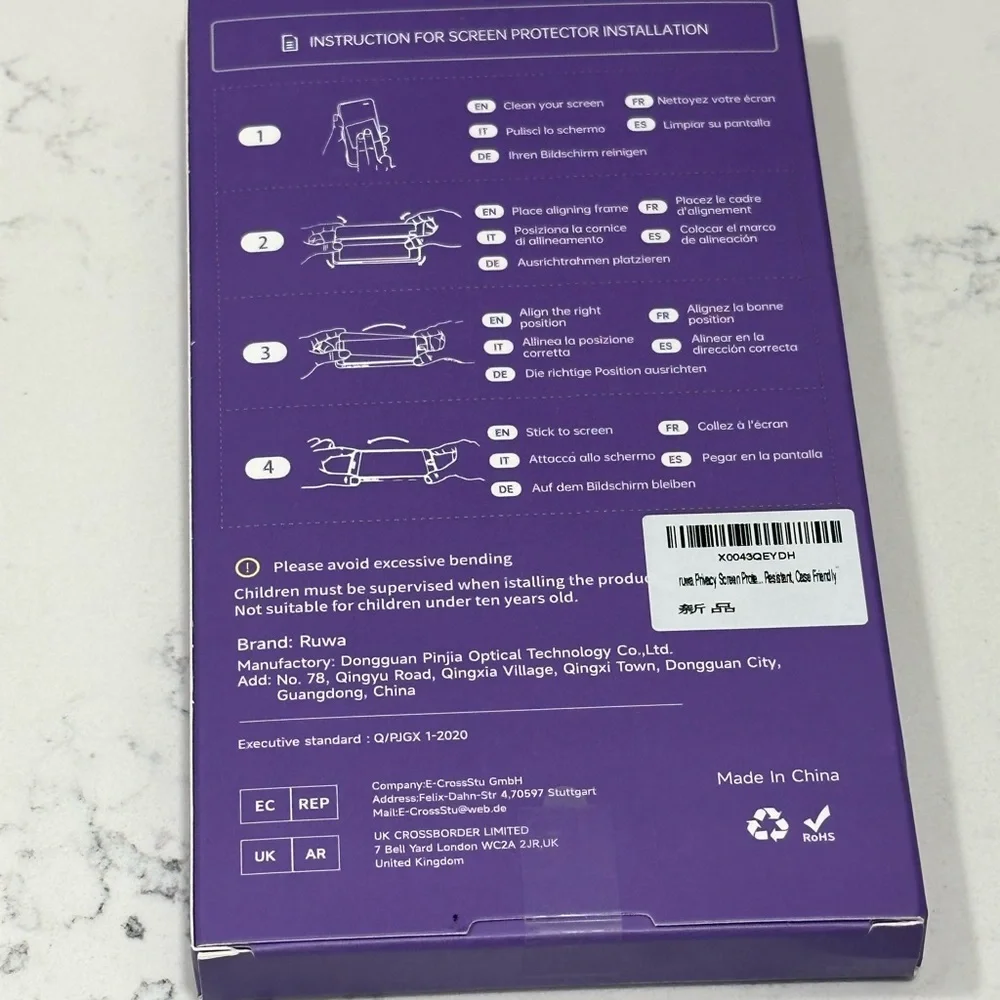 iPhone 12/12 Pro Privacy Screen Protector (3 Pack) - Privacy Tempered Glass